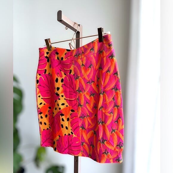 FARM RIO ANTHROPOLOGIE Pepper Fruit Snack Hipster Banana Art Polka Mini Skirt XS - Picture 4 of 15